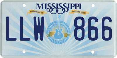 MS license plate LLW866