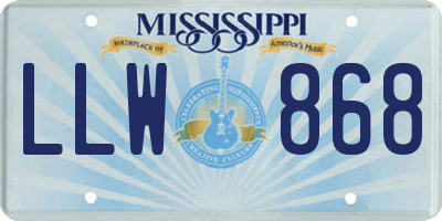 MS license plate LLW868