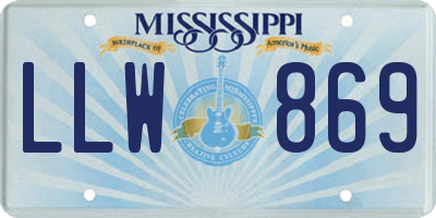MS license plate LLW869