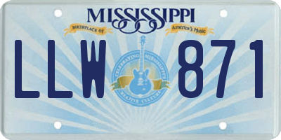 MS license plate LLW871