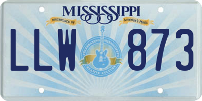 MS license plate LLW873