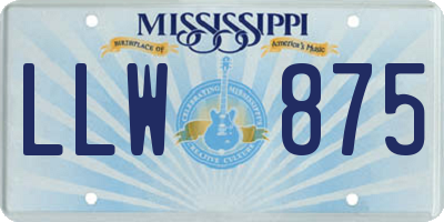MS license plate LLW875