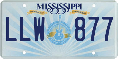 MS license plate LLW877