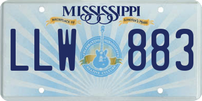 MS license plate LLW883