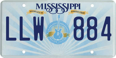MS license plate LLW884