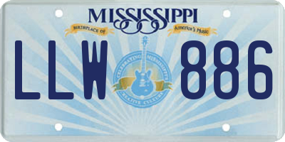 MS license plate LLW886