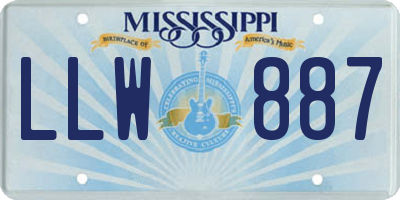 MS license plate LLW887