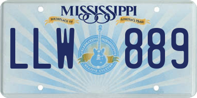 MS license plate LLW889