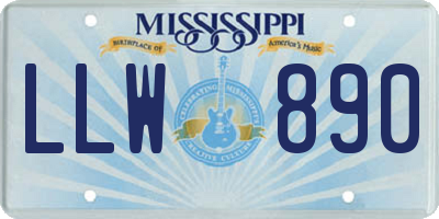 MS license plate LLW890