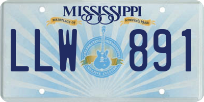 MS license plate LLW891