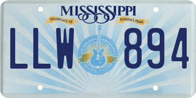 MS license plate LLW894