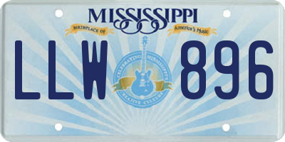 MS license plate LLW896