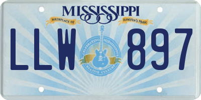 MS license plate LLW897