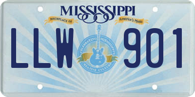 MS license plate LLW901