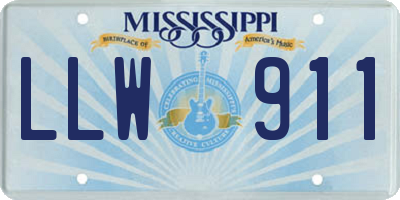 MS license plate LLW911