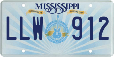 MS license plate LLW912
