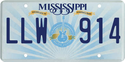 MS license plate LLW914
