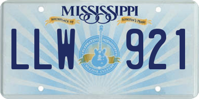 MS license plate LLW921