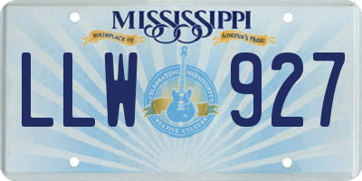 MS license plate LLW927
