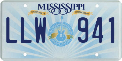 MS license plate LLW941