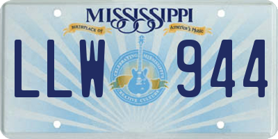 MS license plate LLW944
