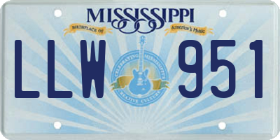 MS license plate LLW951