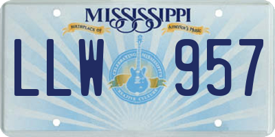 MS license plate LLW957