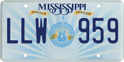 MS license plate LLW959