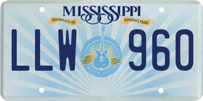 MS license plate LLW960