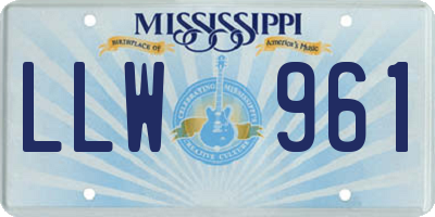 MS license plate LLW961