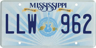 MS license plate LLW962