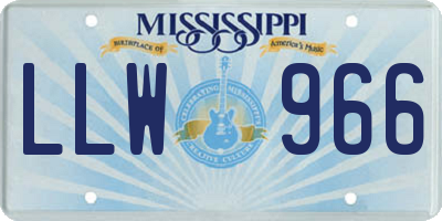 MS license plate LLW966