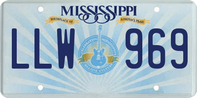 MS license plate LLW969