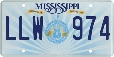MS license plate LLW974