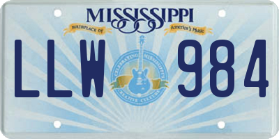 MS license plate LLW984