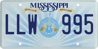 MS license plate LLW995