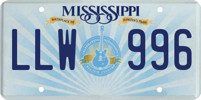 MS license plate LLW996