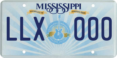 MS license plate LLX000