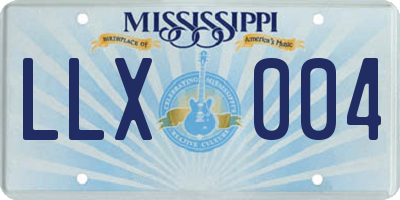 MS license plate LLX004