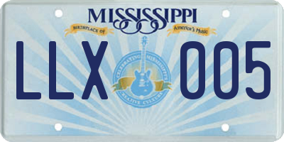 MS license plate LLX005