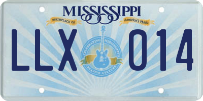 MS license plate LLX014