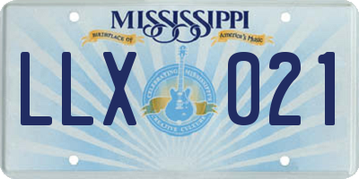 MS license plate LLX021