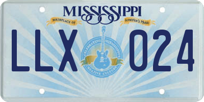 MS license plate LLX024
