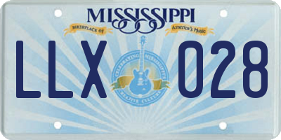 MS license plate LLX028