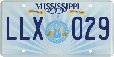 MS license plate LLX029