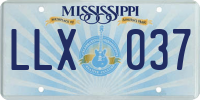 MS license plate LLX037