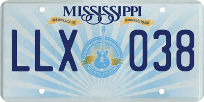 MS license plate LLX038