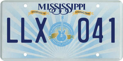 MS license plate LLX041