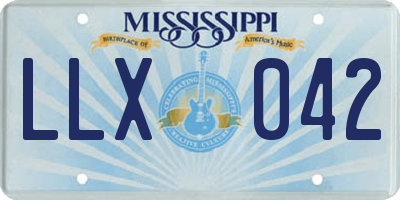 MS license plate LLX042