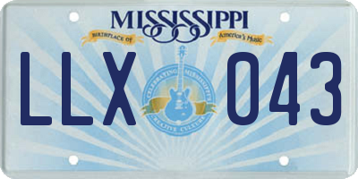 MS license plate LLX043